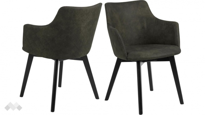 Трапезен стол Бенавио маслено зелен - изглед 2