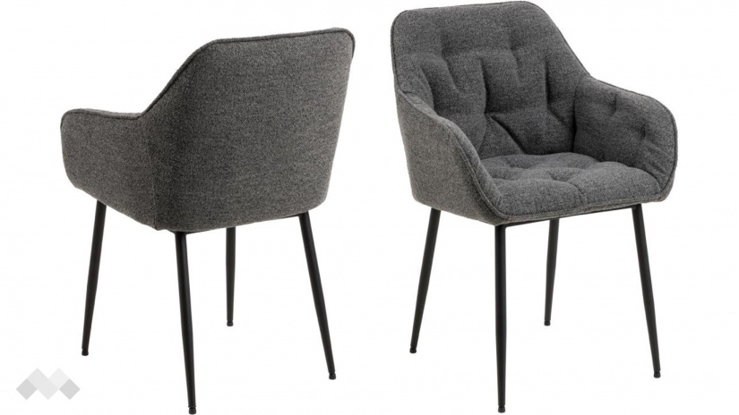 Трапезен стол Брук тъмно сив - изглед 2