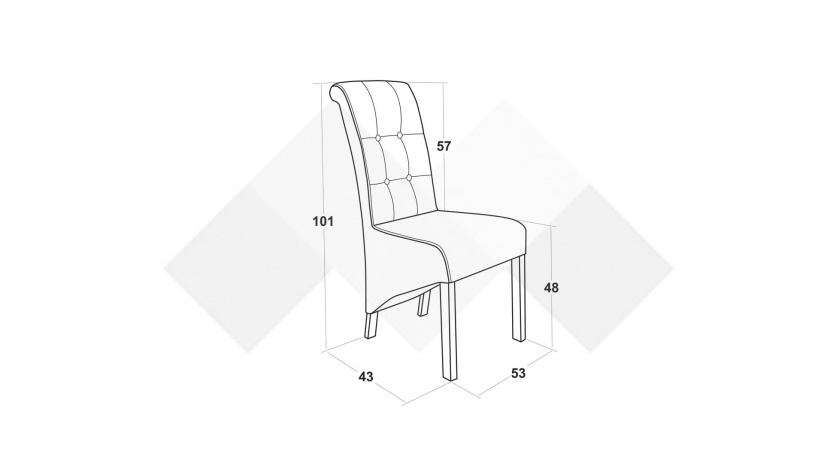 Трапезен стол Дона сив с бяло - изглед 3 - МебелМаг Трапезен стол Дона сив с бяло - изглед 3