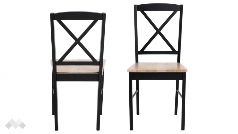 Трапезен стол Елвира черен дъб със светъл дъб - изглед 1