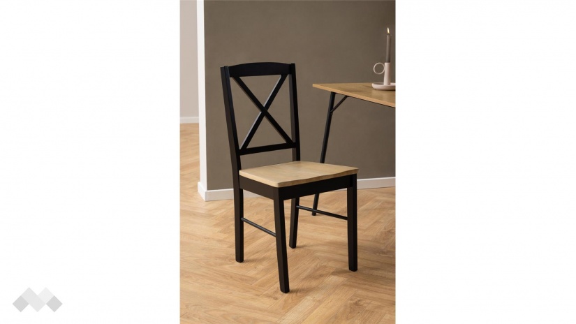 Трапезен стол Елвира черен дъб със светъл дъб - изглед 4