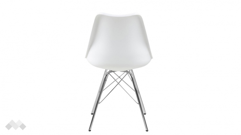 Трапезен стол Ерис бял с хромирана основа - изглед 5 - МебелМаг Трапезен стол Ерис бял с хромирана основа - изглед 5