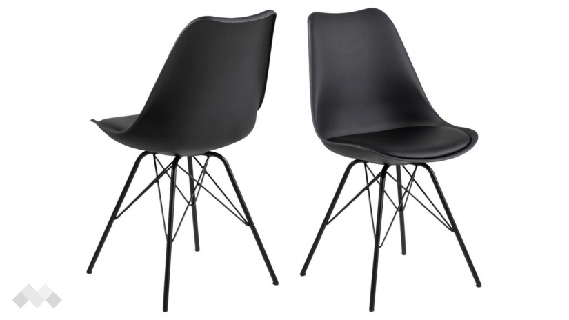 Трапезен стол Ерис черен с черно - изглед 2 - МебелМаг Трапезен стол Ерис черен с черно - изглед 2