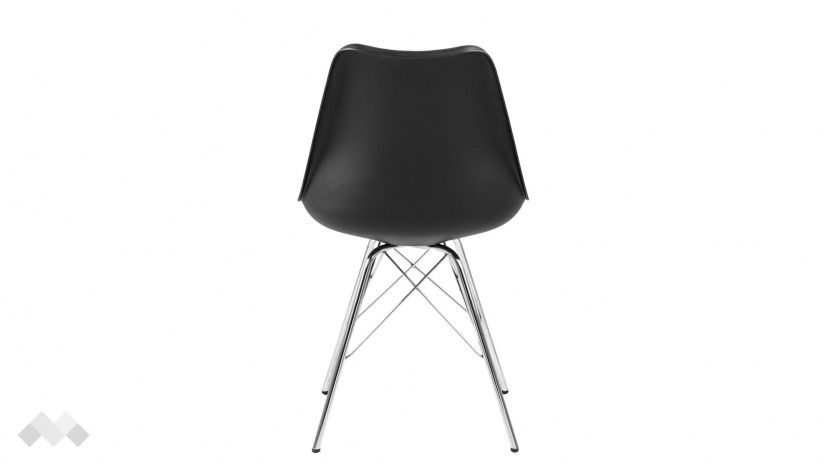 Трапезен стол Ерис черен с хромирана основа - изглед 5