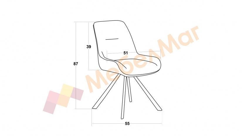 Трапезен стол Фроме бежов - изглед 5 - МебелМаг Трапезен стол Фроме бежов - изглед 5