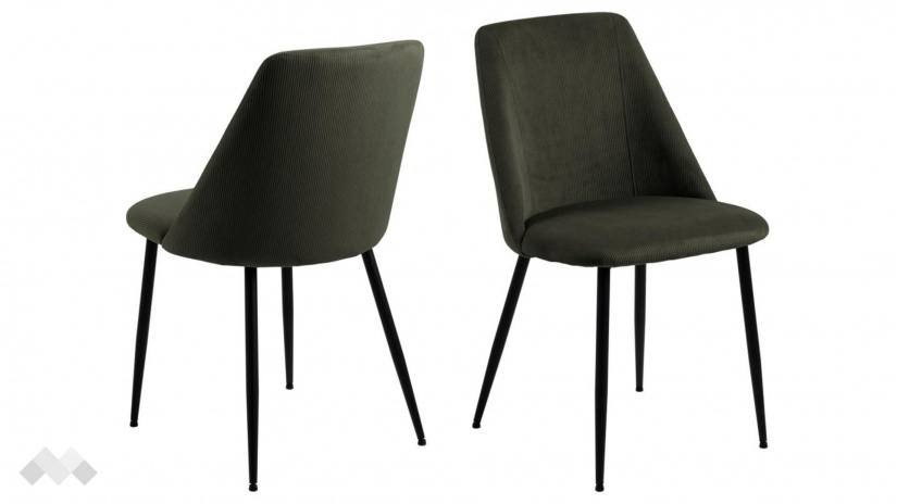 Трапезен стол Инес маслено зелен - изглед 2