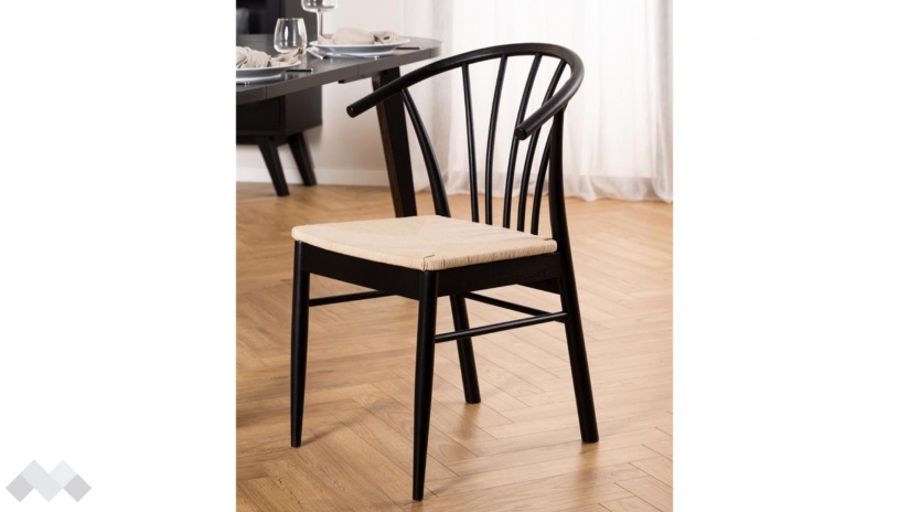 Трапезен стол Касандра черен с бяло - изглед 4