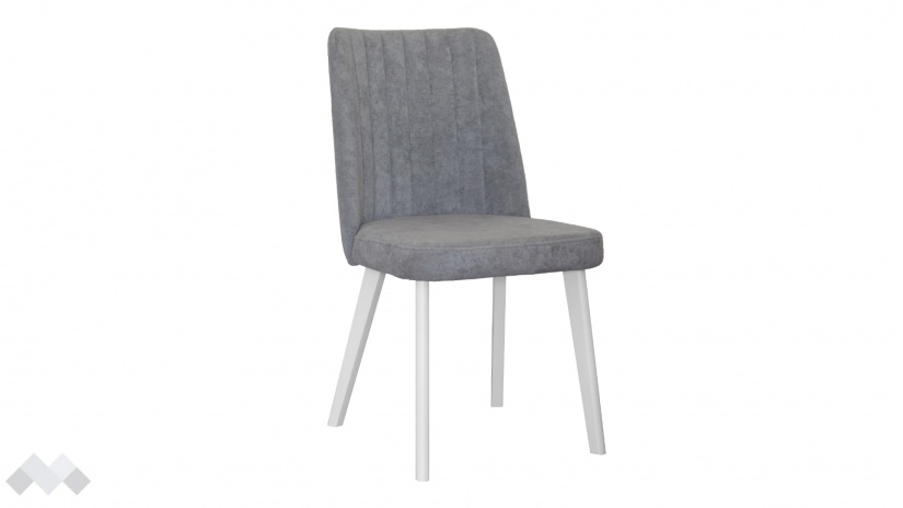 Трапезен стол Клариса сив с бяло - изглед 2 - МебелМаг Трапезен стол Клариса сив с бяло - изглед 2