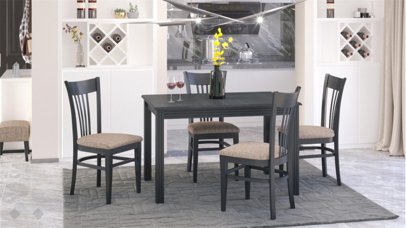 Трапезен стол Лора венге - изглед 2 - МебелМаг Трапезен стол Лора венге - изглед 2