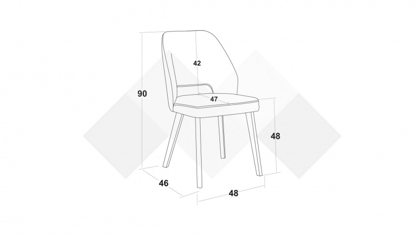 Трапезен стол Луна сив с бяло - изглед 5 - МебелМаг Трапезен стол Луна сив с бяло - изглед 5