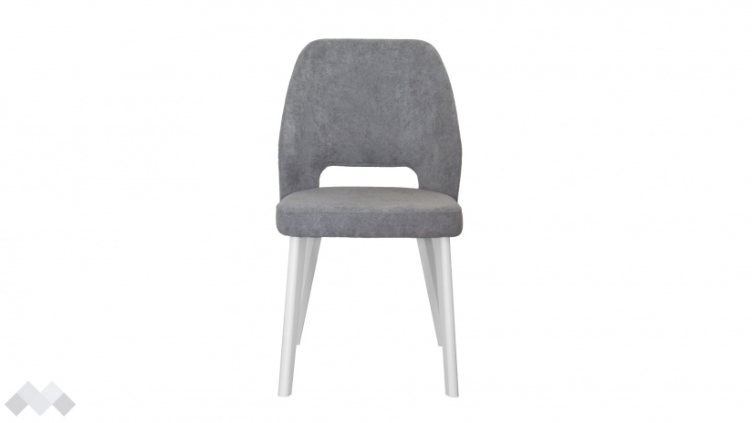 Трапезен стол Луна сив с бяло - изглед 1 - МебелМаг Трапезен стол Луна сив с бяло - изглед 1