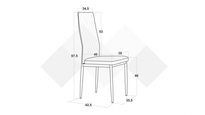 Трапезен стол Матеус сив - изглед 3