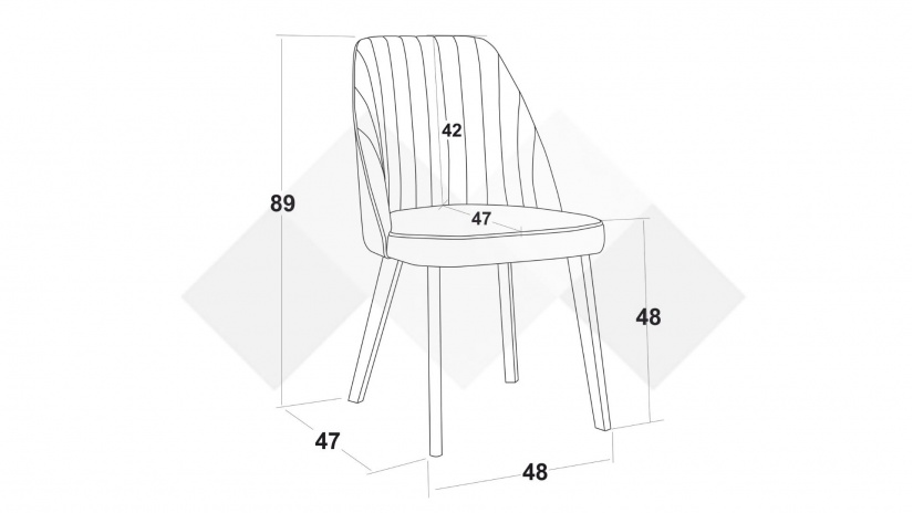 Трапезен стол Мелани зелен с бяло - изглед 5 - МебелМаг Трапезен стол Мелани зелен с бяло - изглед 5