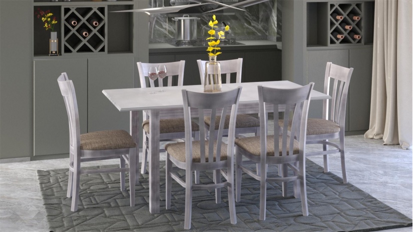 Трапезен стол Нора патина - изглед 3 - МебелМаг Трапезен стол Нора патина - изглед 3