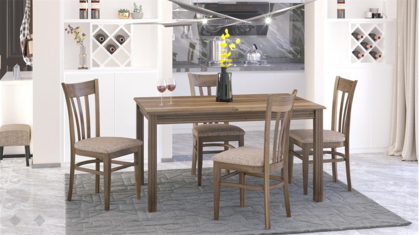 Трапезен стол Нора светъл орех - изглед 2 - МебелМаг Трапезен стол Нора светъл орех - изглед 2