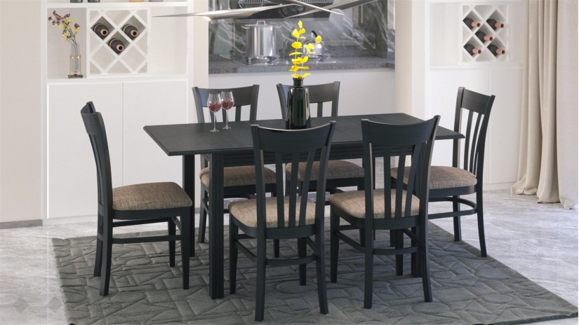 Трапезен стол Нора венге - изглед 3 - МебелМаг Трапезен стол Нора венге - изглед 3