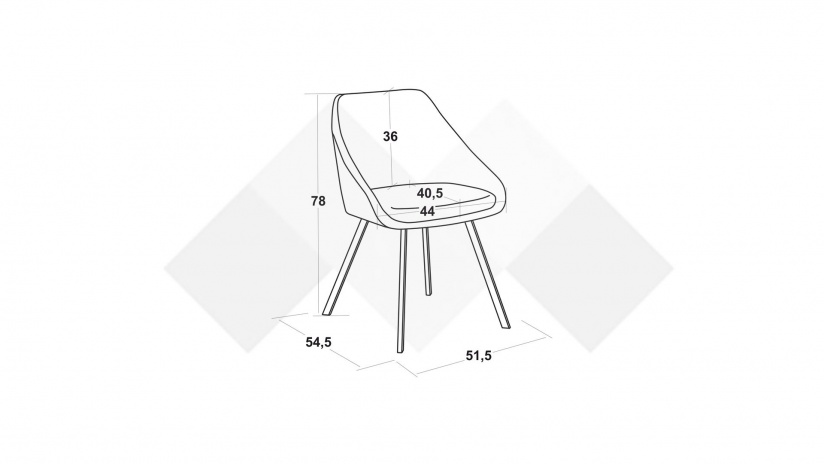 Трапезен стол Родос сив - изглед 7 - МебелМаг Трапезен стол Родос сив - изглед 7