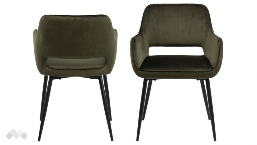 Трапезен стол Руби маслено зелен - изглед 1