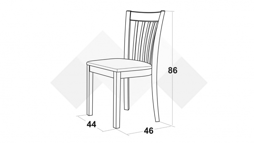 Трапезен стол Руди 2 орех - изглед 2 - МебелМаг Трапезен стол Руди 2 орех - изглед 2