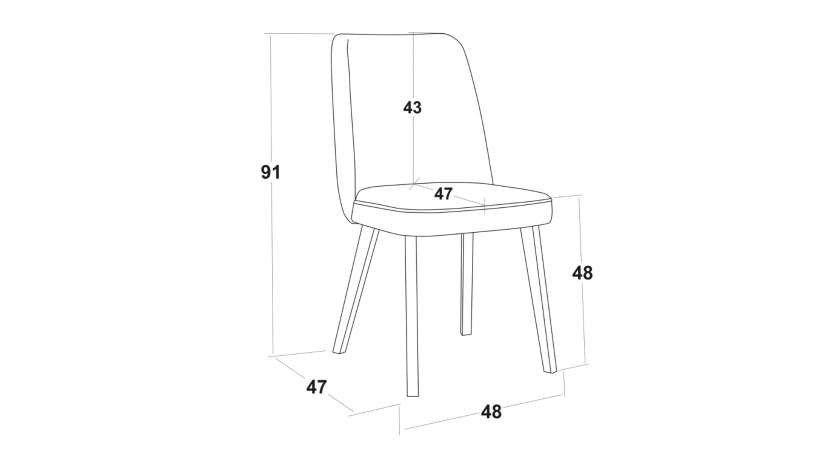 Трапезен стол Теа кафяв - изглед 5 - МебелМаг Трапезен стол Теа кафяв - изглед 5