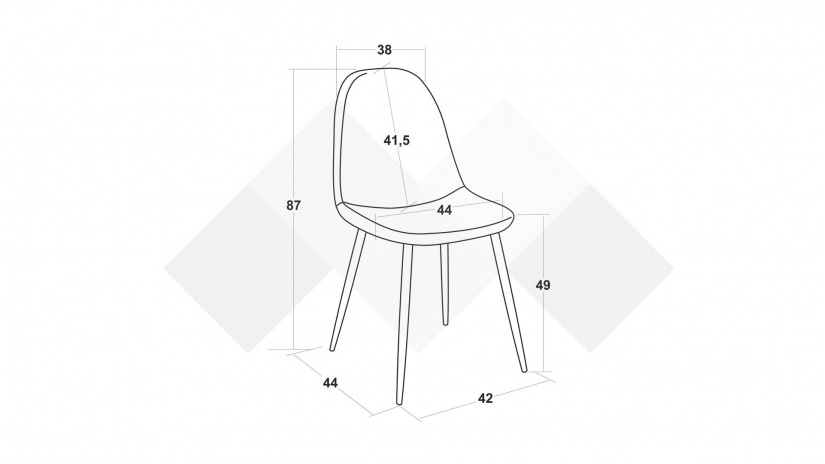 Трапезен стол Тиаго сив - изглед 3 - МебелМаг Трапезен стол Тиаго сив - изглед 3