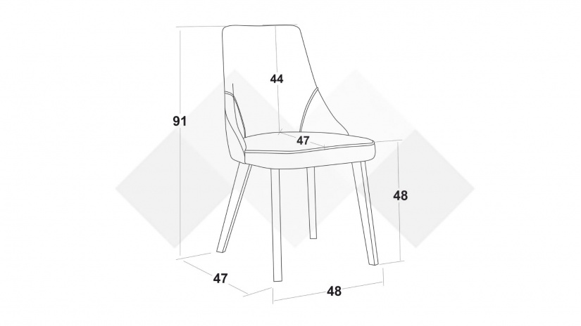Трапезен стол Валенсия S зелен с бяло - изглед 5