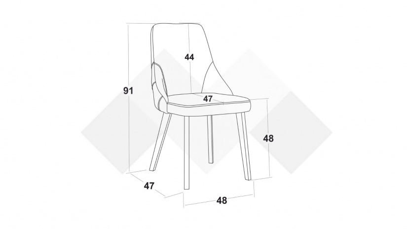 Трапезен стол Валенсия сив с бяло - изглед 5 - МебелМаг Трапезен стол Валенсия сив с бяло - изглед 5