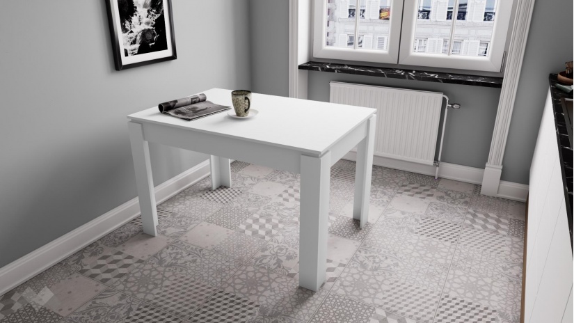 Трапезна маса Дени разтегателни бяло гладко - изглед 1