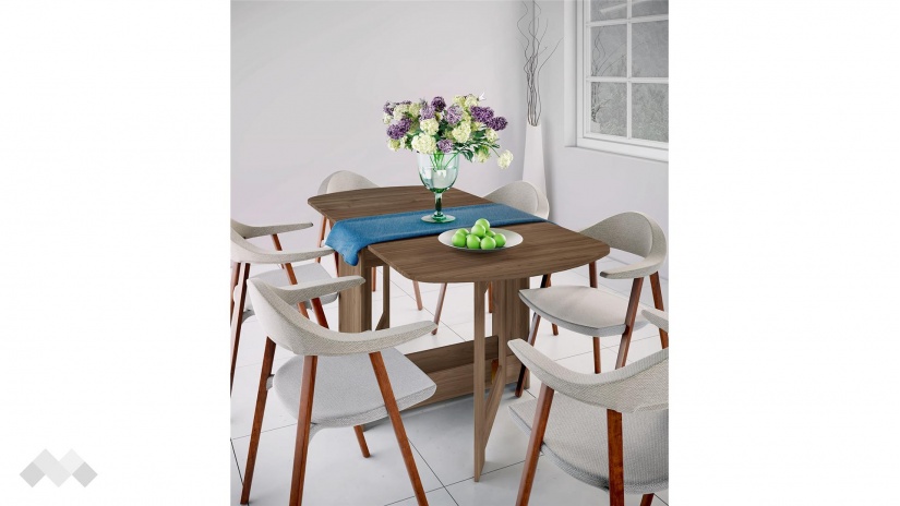 Трапезна маса Ейми неразтегателни орех адмирал - изглед 1 - МебелМаг Трапезна маса Ейми неразтегателни орех адмирал - изглед 1