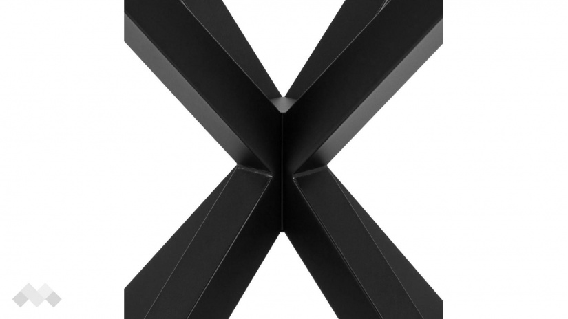 Трапезна маса Хевън неразтегателни стъкло с черна стомана - изглед 4 - МебелМаг Трапезна маса Хевън неразтегателни стъкло с черна стомана - изглед 4