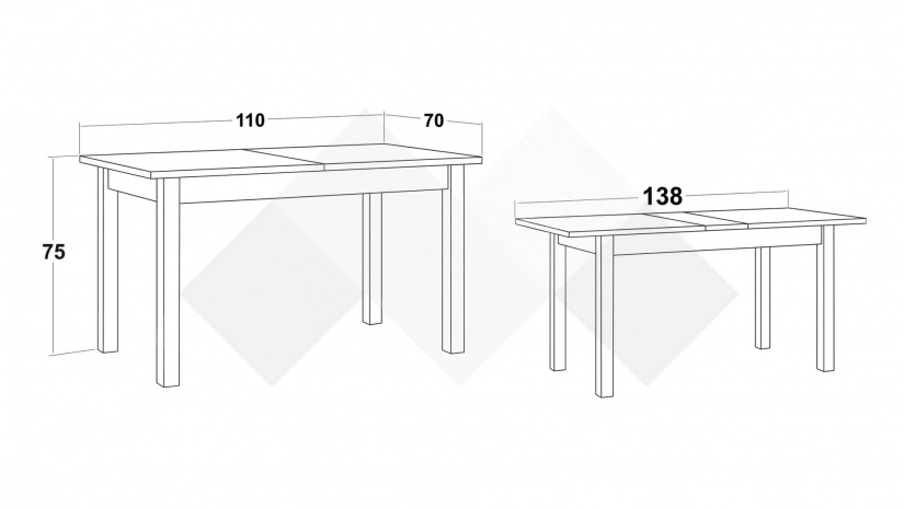 Трапезна маса Нати M разтегателни венге - изглед 3 - МебелМаг Трапезна маса Нати M разтегателни венге - изглед 3