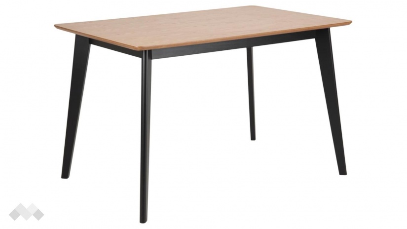 Трапезна маса Роксби неразтегателни дъб натурал с черно - изглед 1 - МебелМаг Трапезна маса Роксби неразтегателни дъб натурал с черно - изглед 1