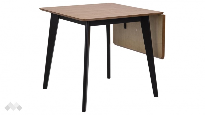 Трапезна маса Роксби разтегателни дъб натурал с черно - изглед 2 - МебелМаг Трапезна маса Роксби разтегателни дъб натурал с черно - изглед 2