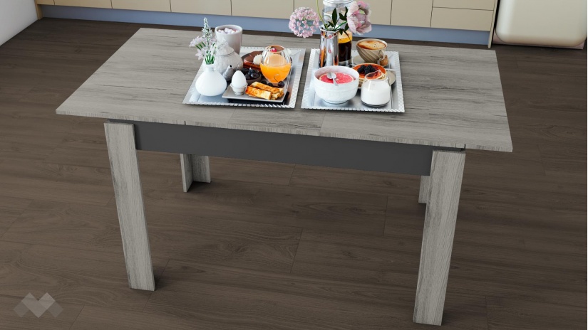 Трапезна маса Спирит разтегателни малта с антрацит - изглед 2 - МебелМаг Трапезна маса Спирит разтегателни малта с антрацит - изглед 2