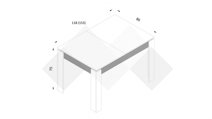 Трапезна маса Спирит разтегателни малта с антрацит - изглед 3 - МебелМаг Трапезна маса Спирит разтегателни малта с антрацит - изглед 3