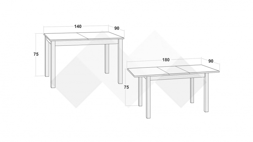 Трапезна маса Троя L разтегателни патина - изглед 3