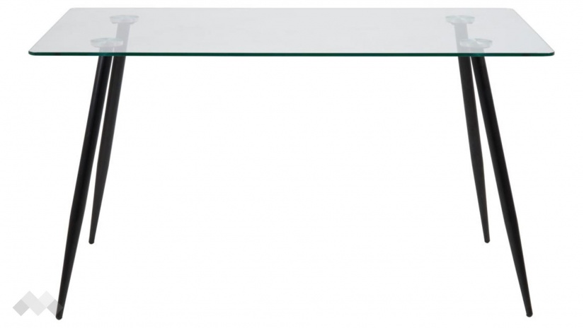 Трапезна маса Уилма неразтегателни стъкло с черно - изглед 2 - МебелМаг Трапезна маса Уилма неразтегателни стъкло с черно - изглед 2