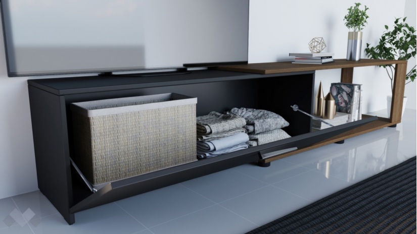 ТВ шкаф Ангел песаро с графит - изглед 7