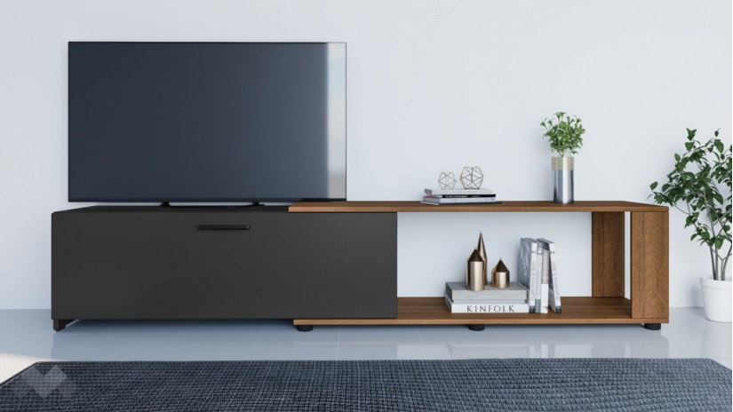 ТВ шкаф Ангел песаро с графит - изглед 2