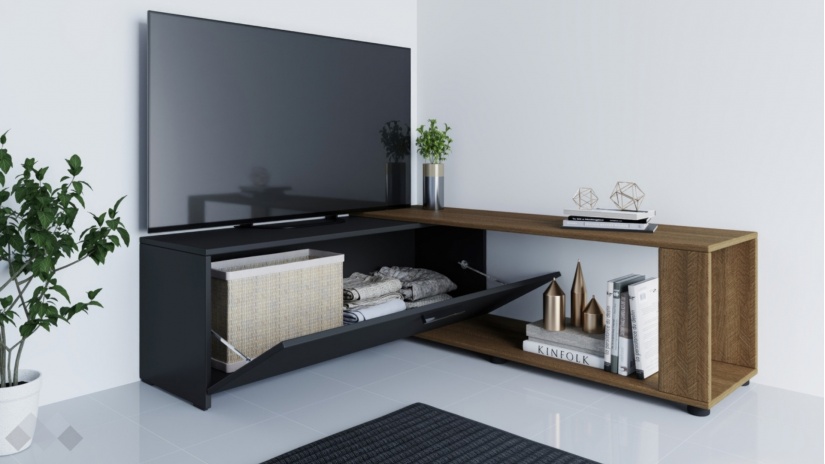 ТВ шкаф Ангел песаро с графит - изглед 6