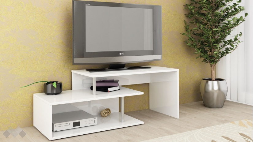 ТВ шкаф Дафни бял гланц - изглед 1