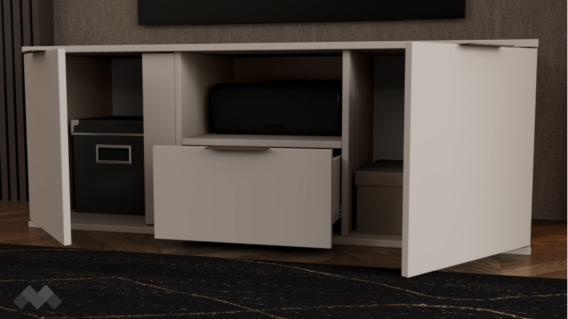 ТВ шкаф Кашмир с открити рафтове кашмир - изглед 3 - МебелМаг ТВ шкаф Кашмир с открити рафтове кашмир - изглед 3