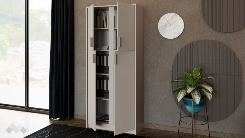 Висок офис шкаф Кашмир кашмир - изглед 2 - МебелМаг Висок офис шкаф Кашмир кашмир - изглед 2