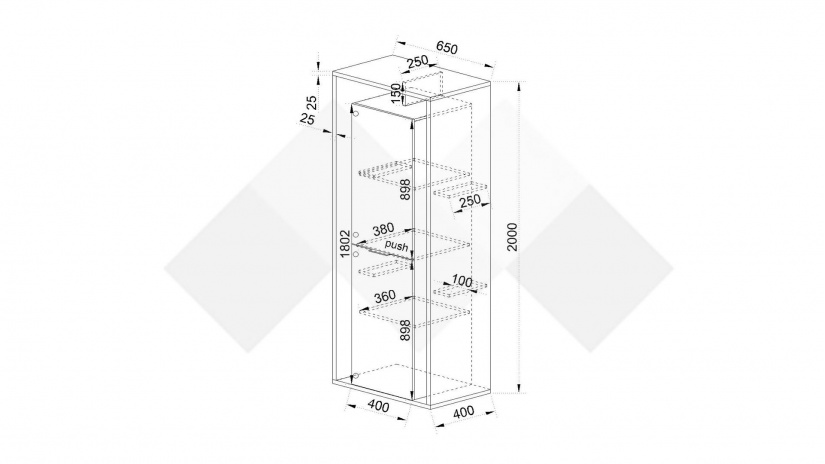 Висок шкаф с две врати Фамо сонома арвен с графит и карбон мат - изглед 5 - МебелМаг Висок шкаф с две врати Фамо сонома арвен с графит и карбон мат - изглед 5