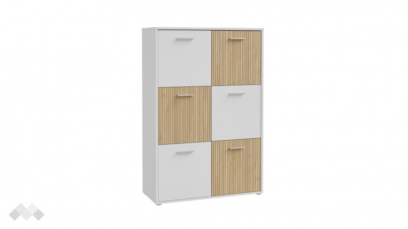 Скрин Куадро бял с дъб - изглед 2 - МебелМаг Скрин Куадро бял с дъб - изглед 2