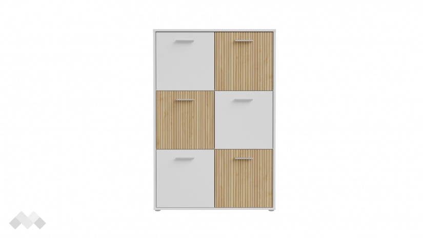 Скрин Куадро бял с дъб - изглед 4 - МебелМаг Скрин Куадро бял с дъб - изглед 4