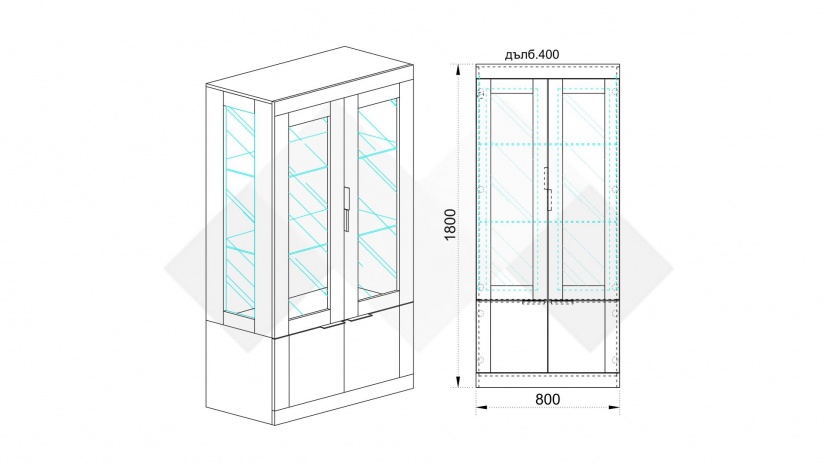 Витрина Лизи сонома арвен - изглед 2