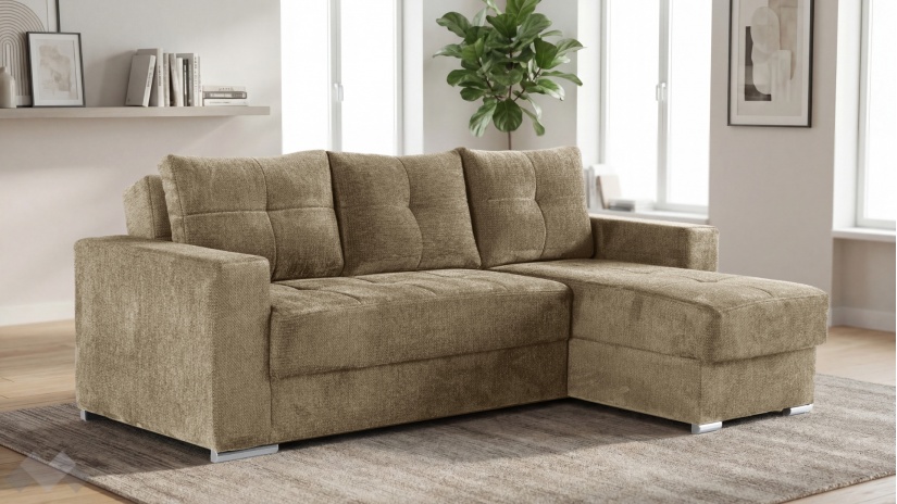 Ъглов диван Алтеа универсален ъгъл кафяв - изглед 1 - МебелМаг Ъглов диван Алтеа универсален ъгъл кафяв - изглед 1