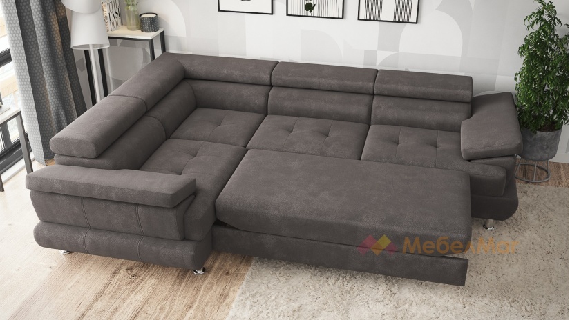 Ъглов диван Авола с посока кафяв - изглед 4