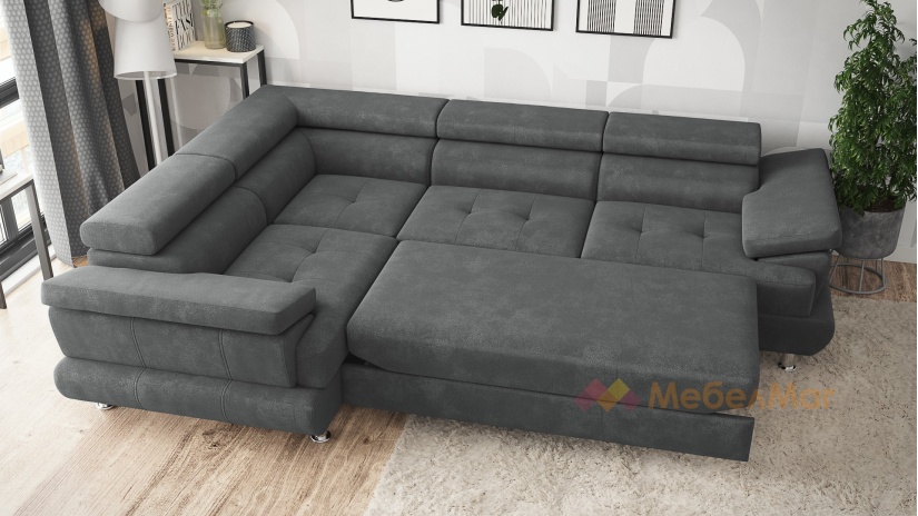 Ъглов диван Авола с посока сив - изглед 4